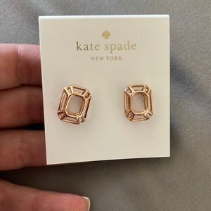 Rose gold Kate spade open frame ear rings